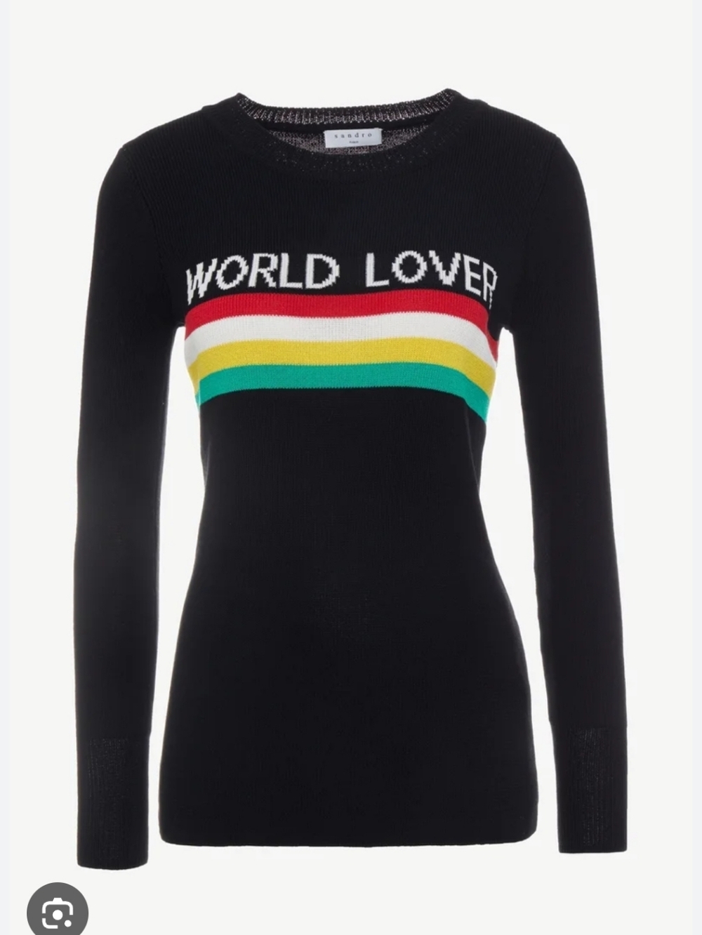 SANDRO | World Lover crepe knit jumper Black Sz 6